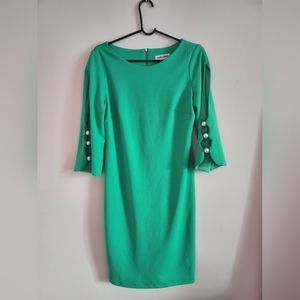 Green work dress